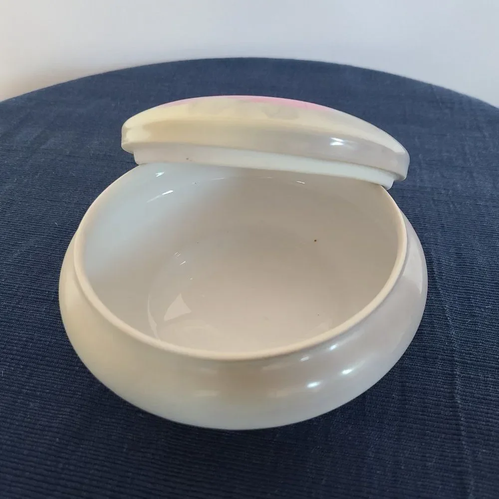 Vintage (1880-1918) Z.S. and Co. Porcelain Trinket Vanity Powder Jewelry Box